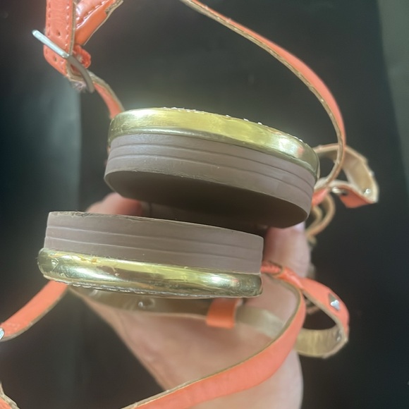 🧡SAM & LIBBY Orange & Gold Sandals Size 9 - Picture 6 of 8